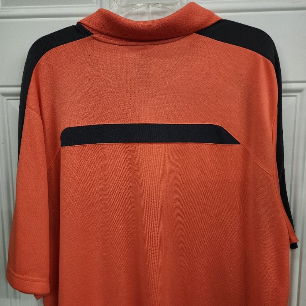 New PGA Tour Airflux Golf Shirt - Orange with Gray - XLarge Tall - Picture 8 of 9
